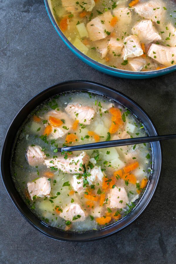 Ukha soup in a bowl