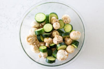Seasoned veggies in a bowl