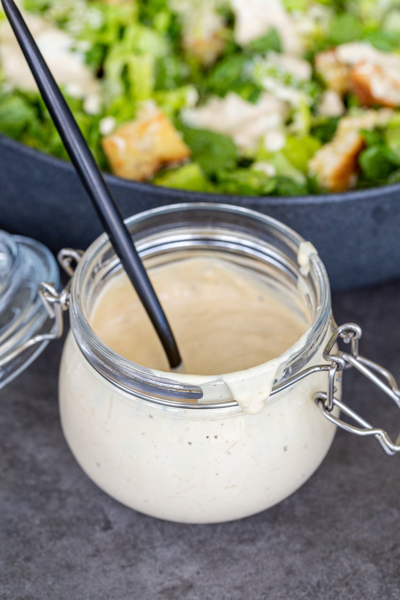 Homemade Creamy Caesar Salad Dressing - Momsdish