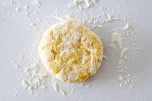 pie crust on a floured surface