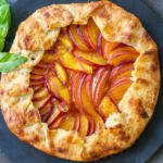 Peach Galette on a serving tray