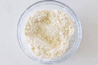 dry ingredients with butter in a bowl