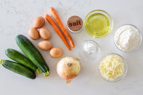 Ingredients for zucchini casserole 
