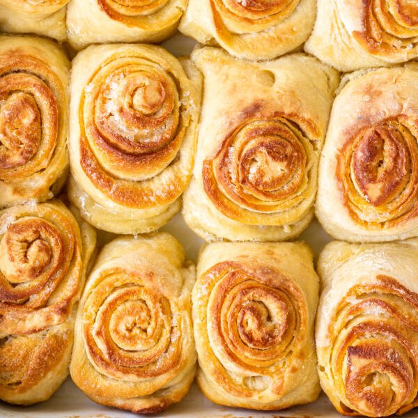 Morning buns in a baking sheet