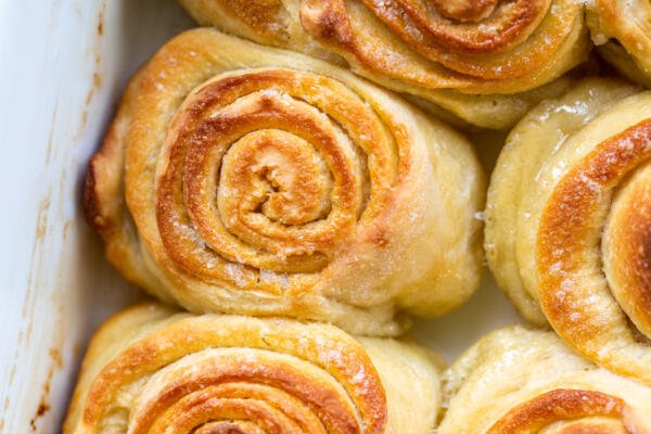 Morning buns in a baking sheet