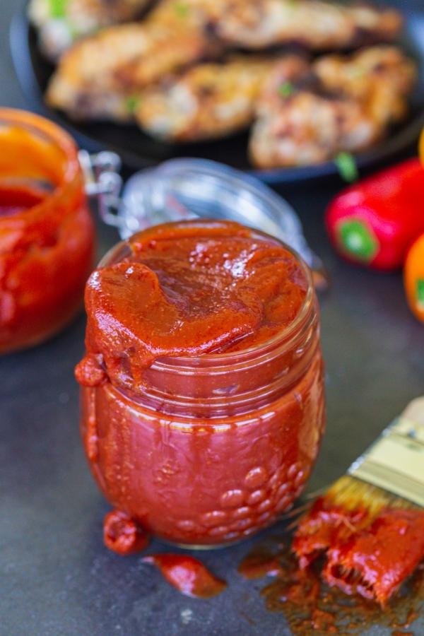 BBQ sauce in a jar.