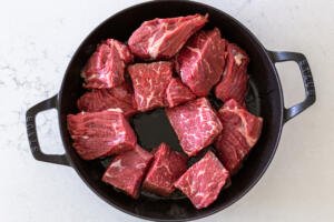 beef in a pan