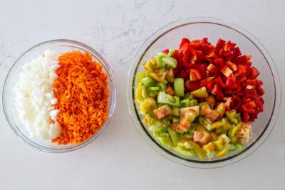 chopped veggies in bowl