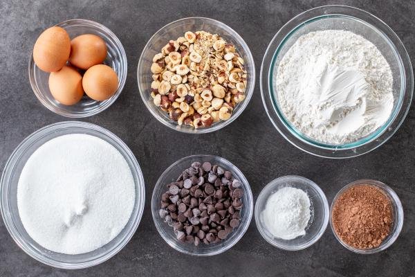 Ingredients for chocolate biscotti