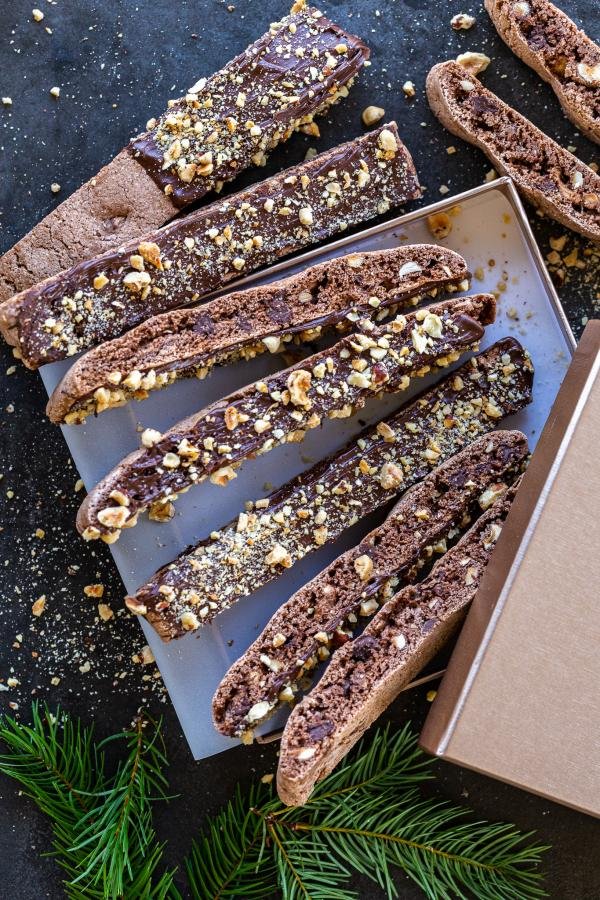 Chocolate Biscotti in a gift box