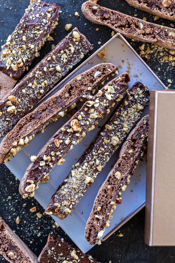 Chocolate Biscotti in a gift box