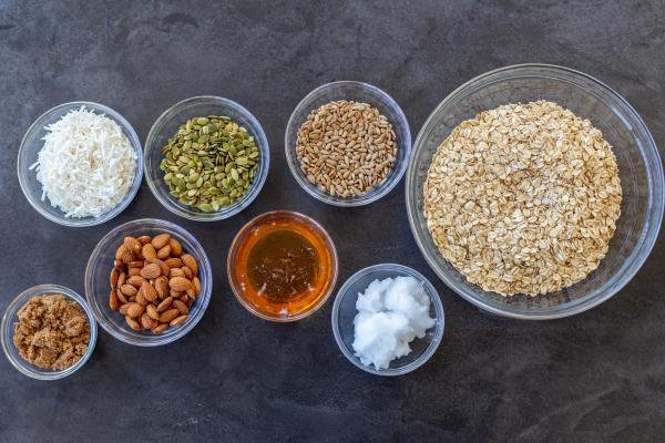 Ingredients for Coconut Granola Clusters