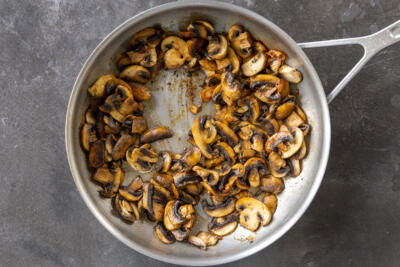 Mushrooms in a pan.