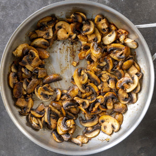 Mushrooms in a pan.