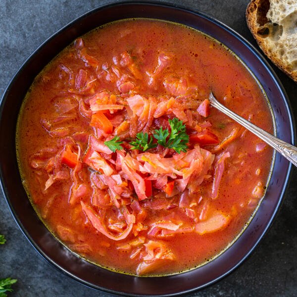 Vegetarian Borscht in a bowl