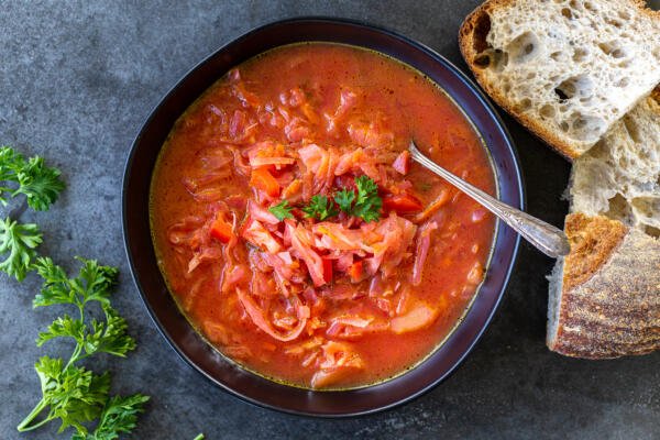 Vegetarian Borscht in a bowl