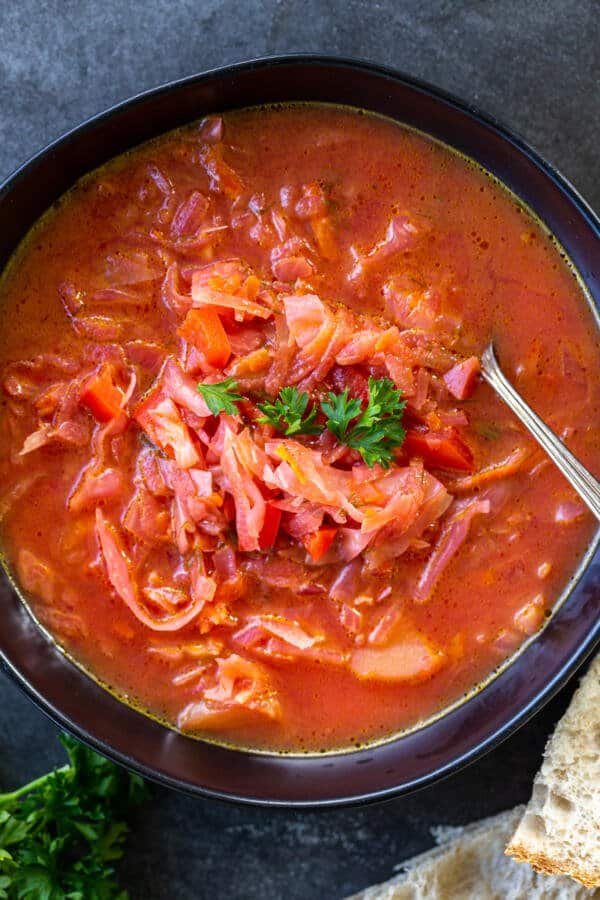 Vegetarian Borscht in a bowl