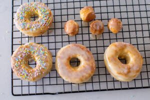 glazed donuts on a cooling rack