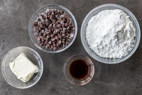 Ingredients for cream cheese truffles