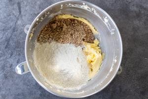 Butter mixture with flour and pecans