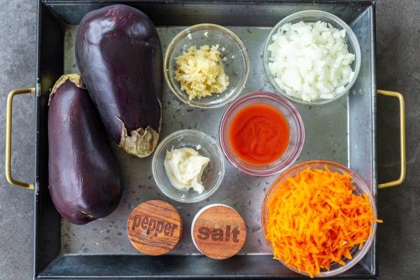 Ingredients for eggplant roll ups.