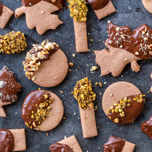 Fall sugar cookies with chocolate 