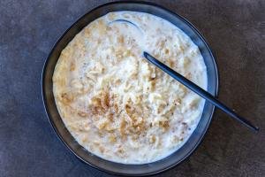 Old-Fashioned Rice Pudding in a bowl