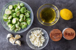 Ingredients for Oven-Roasted Brussels Sprouts with Garlic