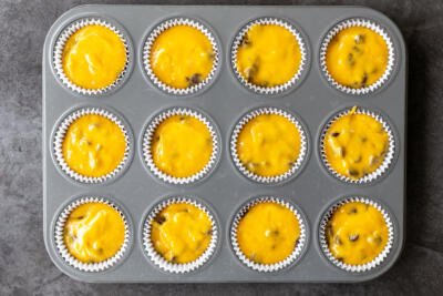 batter in a muffin pan