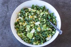Quinoa Kale and Avocado Salad in a bowl