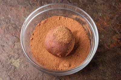cacao powder in a bowl with cake bowl