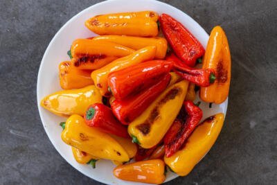 roasted peppers on a plate