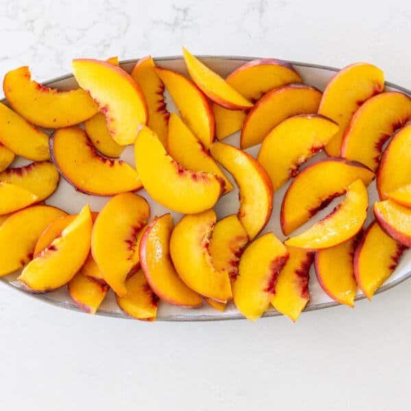 Peaches on a plate