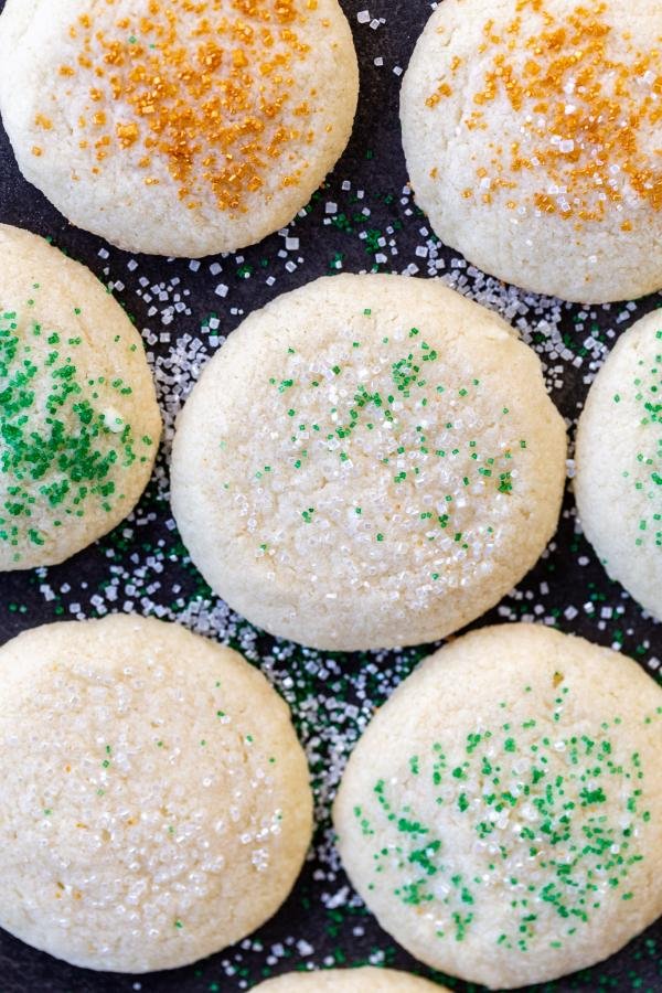 Whipped Shortbread Cookies on serving tray