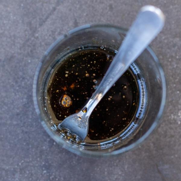 Dressing in a jar for Berry Spinach Salad
