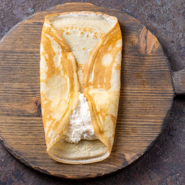Blintzes with edges folded over