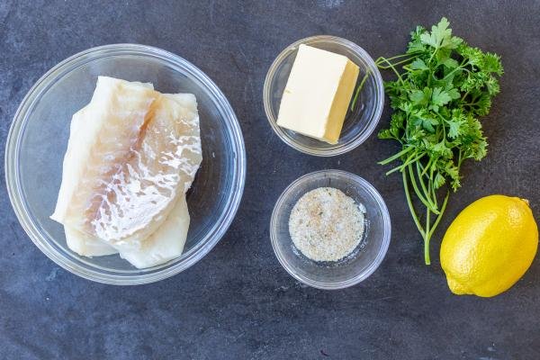 Ingredients for baked cod