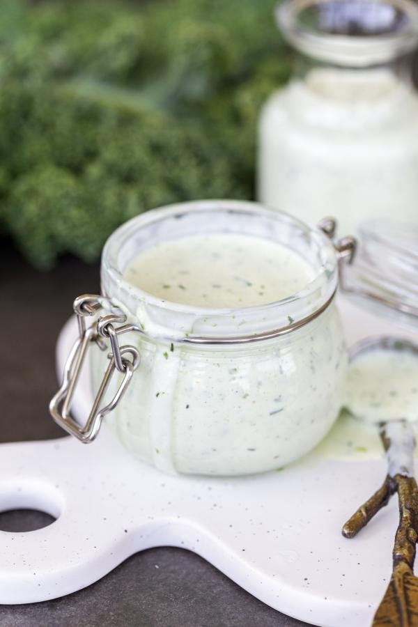 Ranch dressing in a jar.