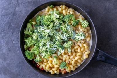 Pasta with cream and broccoli