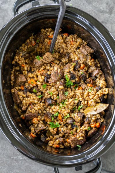 Beef and Barley Stew (Slow-Cooker ) - Momsdish