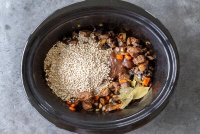 barley added to all the slow cooker