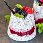 Chia Pudding in a cup with berries