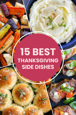 thanksgiving side dishes with text to it.