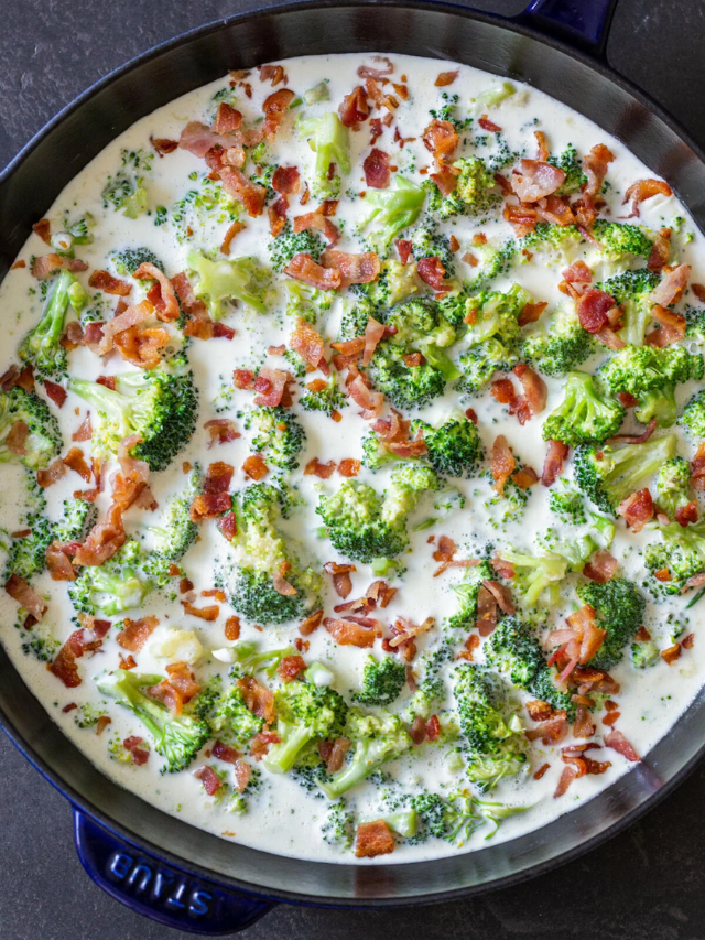 Alfredo Broccoli & Bacon (One Pan) Story - Momsdish