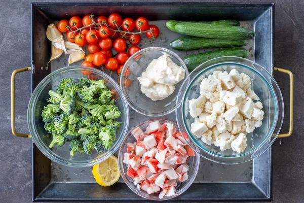 Broccoli Crab Salad ingredients