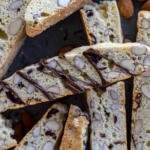 Cranberry Almond Biscotti on a tray.