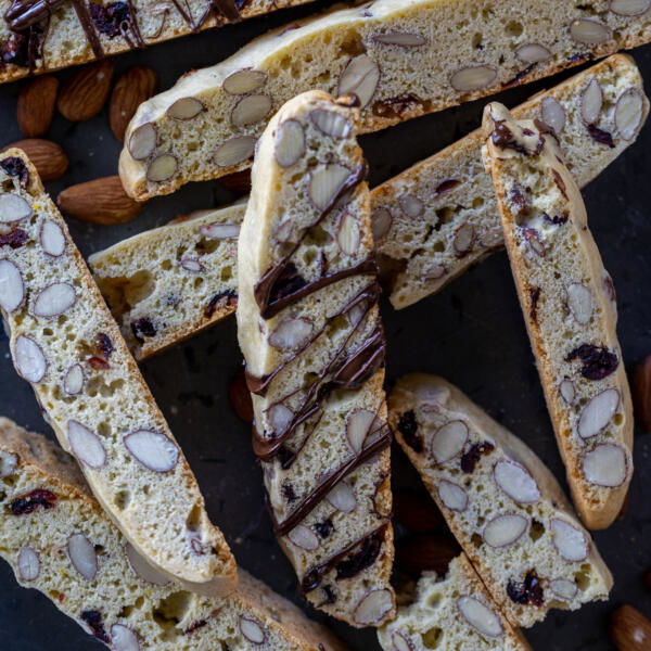 Several Cranberry Almond Biscotti.