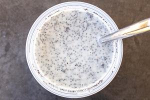 chia seeds with milk and sweetener
