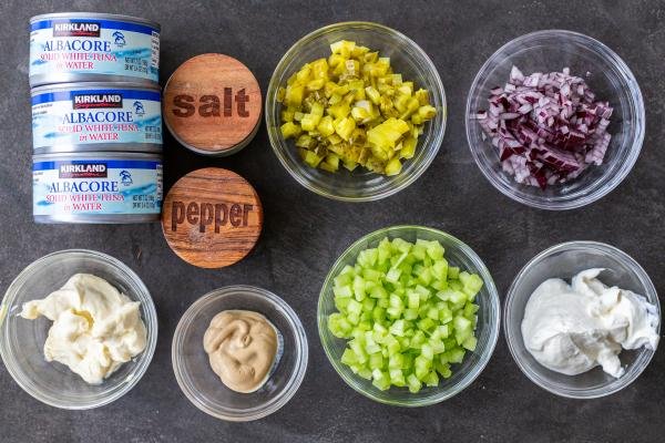 ingredients for the healthy tuna salad