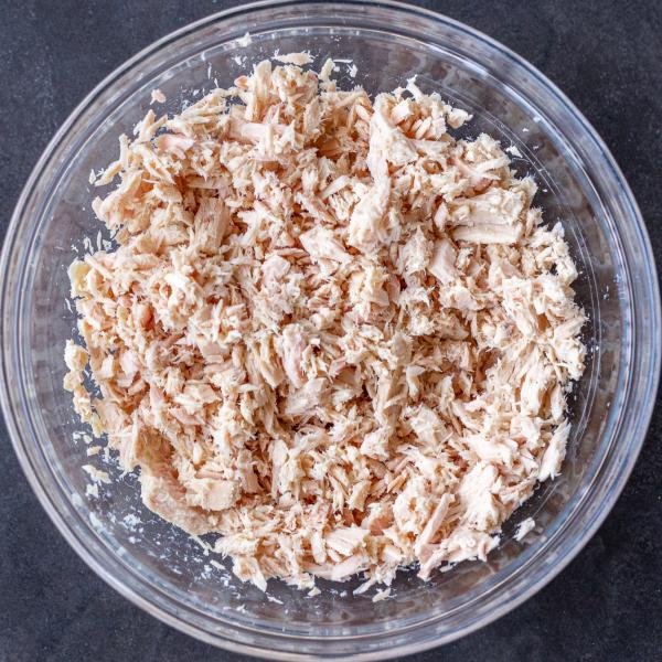 crumbled tuna in a bowl